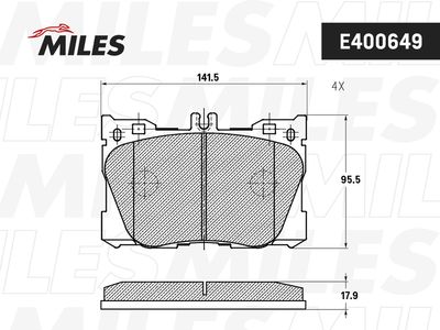 Колодки тормозные передние (Смесь Low-Metallic) MERCEDES W205/W213/GLC (X253/C253) 15- E400649