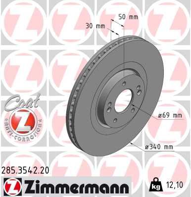 диск тормоз.перед. с покрытием Hyundai Santa Fe 2.0-2.5 18 ,KIA Sorento 2.0-3.3 15 285354220