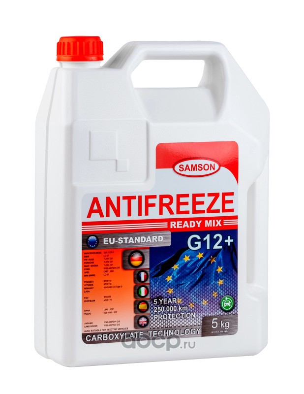 Антифриз, готовый раствор EU-Standard G12+ long life красный -37°C, 5кг