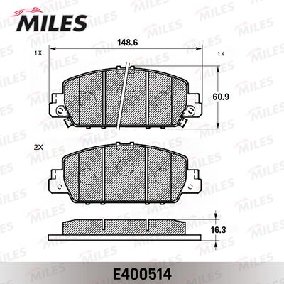 Колодки тормозные передние (Смесь Low-Metallic) HONDA ACCORD 14- (TRW GDB3615) E100514 E400514