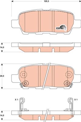Колодки задние NISSAN MURANO (Z50-51), TEANA II, TIIDA, QASHQAI, X-TRAIL T31 GDB3507