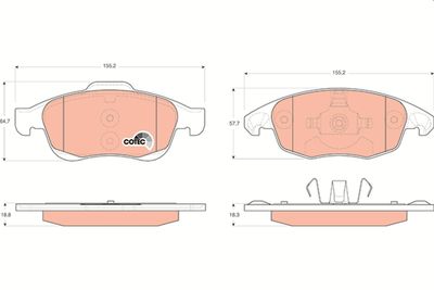 Колодки передние CITROEN BERLINGO II, PEUGEOT PARTNER TEPEE GDB1690
