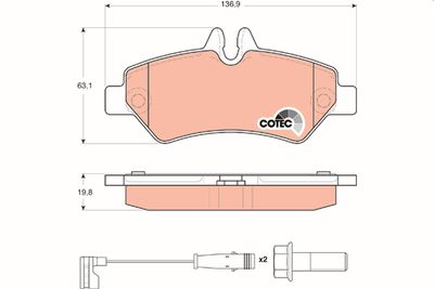 Колодки задние MERCEDES SPRINTER (906), VW CRAFTER GDB1697