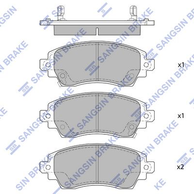 Колодки тормозные дисковые Toyota Corolla 1.4i/1.6i/2.0D диск 14/15 с ABS 97-00 SP1752