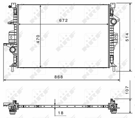Радиатор двигателя (Al) VOLVO V40 2.0D 12- 58499